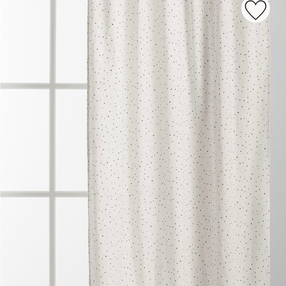 H&M Curtain Panels Off-White Dotted